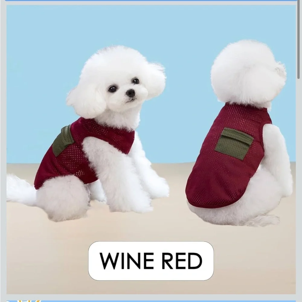 Amazon Dog Wine Red Breathable Summer Vest Shirt NWT